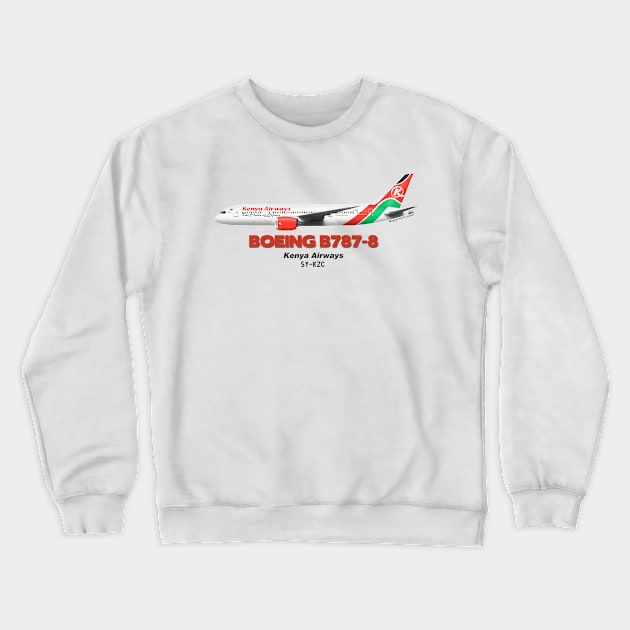 Boeing B787-8 - Kenya Airways Crewneck Sweatshirt by TheArtofFlying